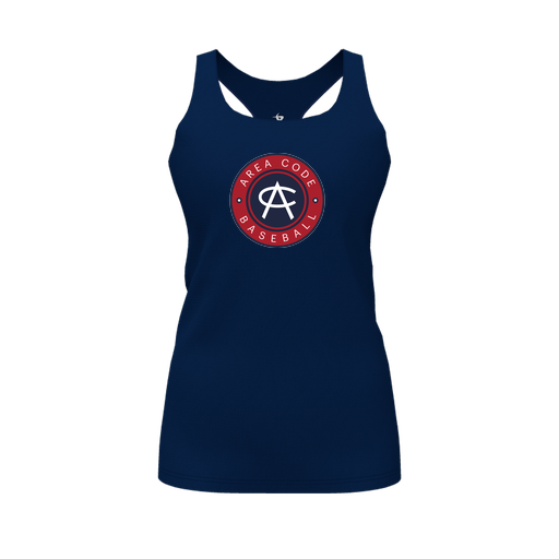 [CUS-DFW-RCBK-PER-NVY-FYS-LOGO1] Decker Racerback Tank Top (Female Youth S, Navy, Logo 1)