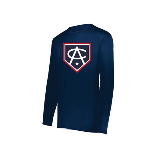 [222822.065.XS-LOGO3] Men's LS Smooth Sport Shirt (Adult XS, Navy, Logo 3)