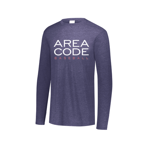 [3075.U22.XS-LOGO2] Decker Men's Tri-Blend T-Shirt - Long Sleeve (Adult XS, Navy, Logo 2)