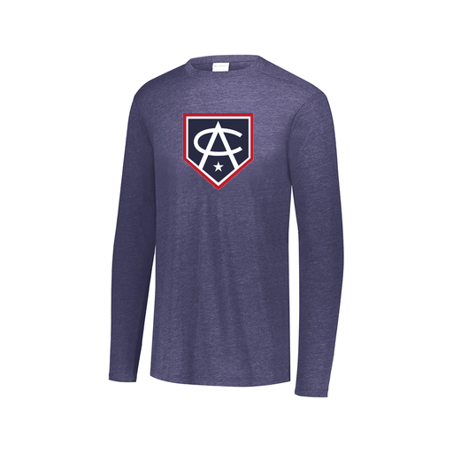 [FTLCUBNV-AXS-LOGO3] Decker Men's Tri-Blend T-Shirt - Long Sleeve (Adult XS, Navy, Logo 3)
